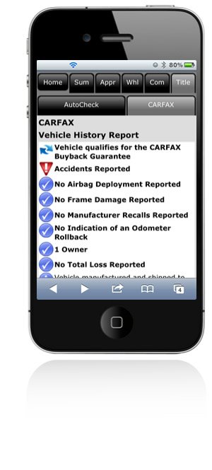 Carfax on iPhone and Android